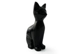 Figura Gato de Ónix Negro Chico Pulido - vista lateral