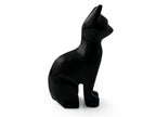 Figura Gato de Ónix Negro Grande Pulido - detalle de textura y color