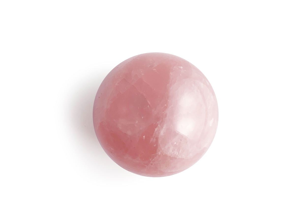 Esfera de Cuarzo Rosa - vista lateral