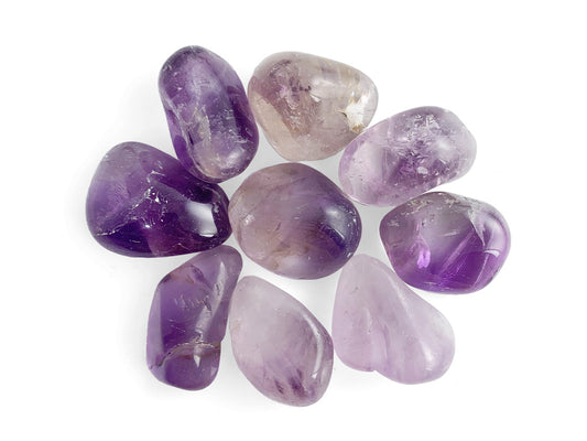 PAQUETE DE 10 PIEZAS DE TAMBORILEADO AMATISTA.