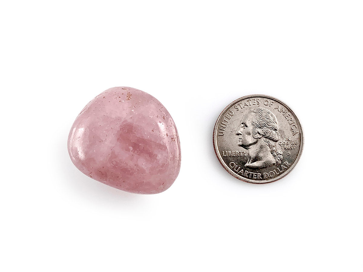 PAQUETE DE 10 PIEZAS DE TAMBORILEADO CUARZO ROSA.