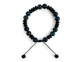 Pulsera Caballero de Ágata Negra con Apatito Azul - pulsera de piedras