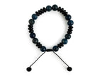 Pulsera Caballero de Ágata Negra con Apatito Azul - pulsera de piedras