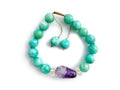 Pulsera Para Dama De Amazonita Con Centro De Amatista - Vista 1 | MineraliA