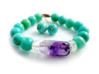 Pulsera Para Dama De Amazonita Con Centro De Amatista - Vista 2 | MineraliA