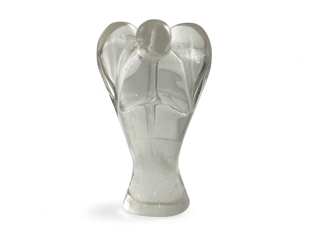 Paquete de 2 Ángeles de Cuarzo Blanco Chicos - tallado en forma de ángel