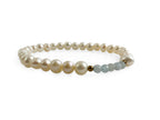 Pulsera de Perlas con Centro de Aguamarina - pulsera de piedras