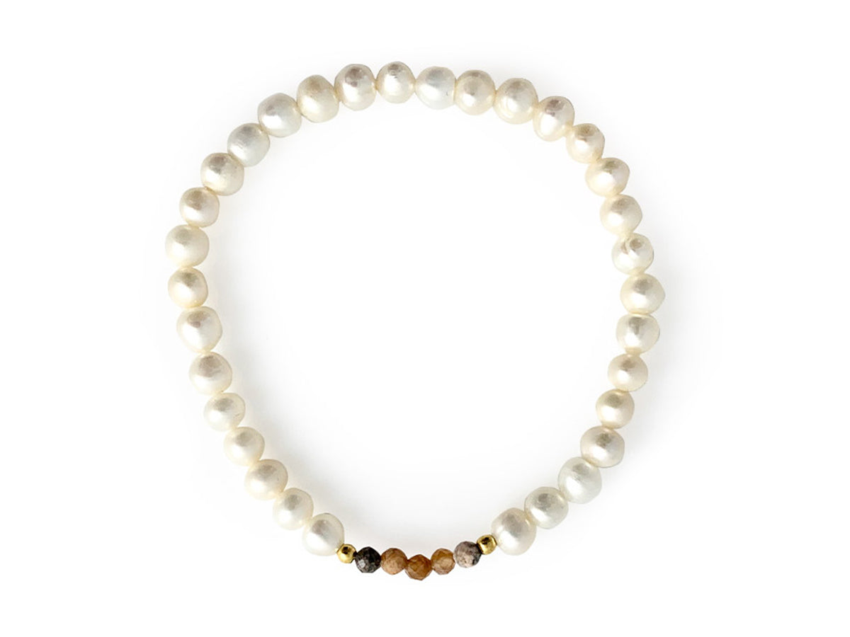 Pulsera DE Perlas Con Centro DE Rodocrosita Y Plata .925 - Vista 2 | MineraliA