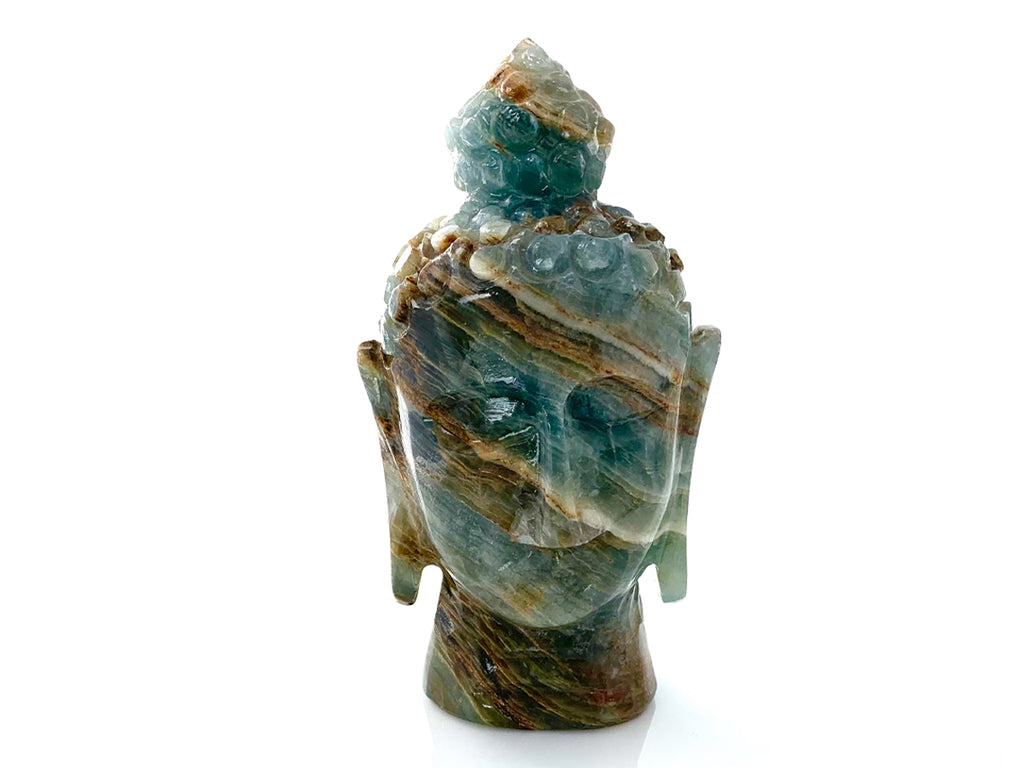 Cabeza de Buda de Ónix Azul Chico Pulido - piedra pulida