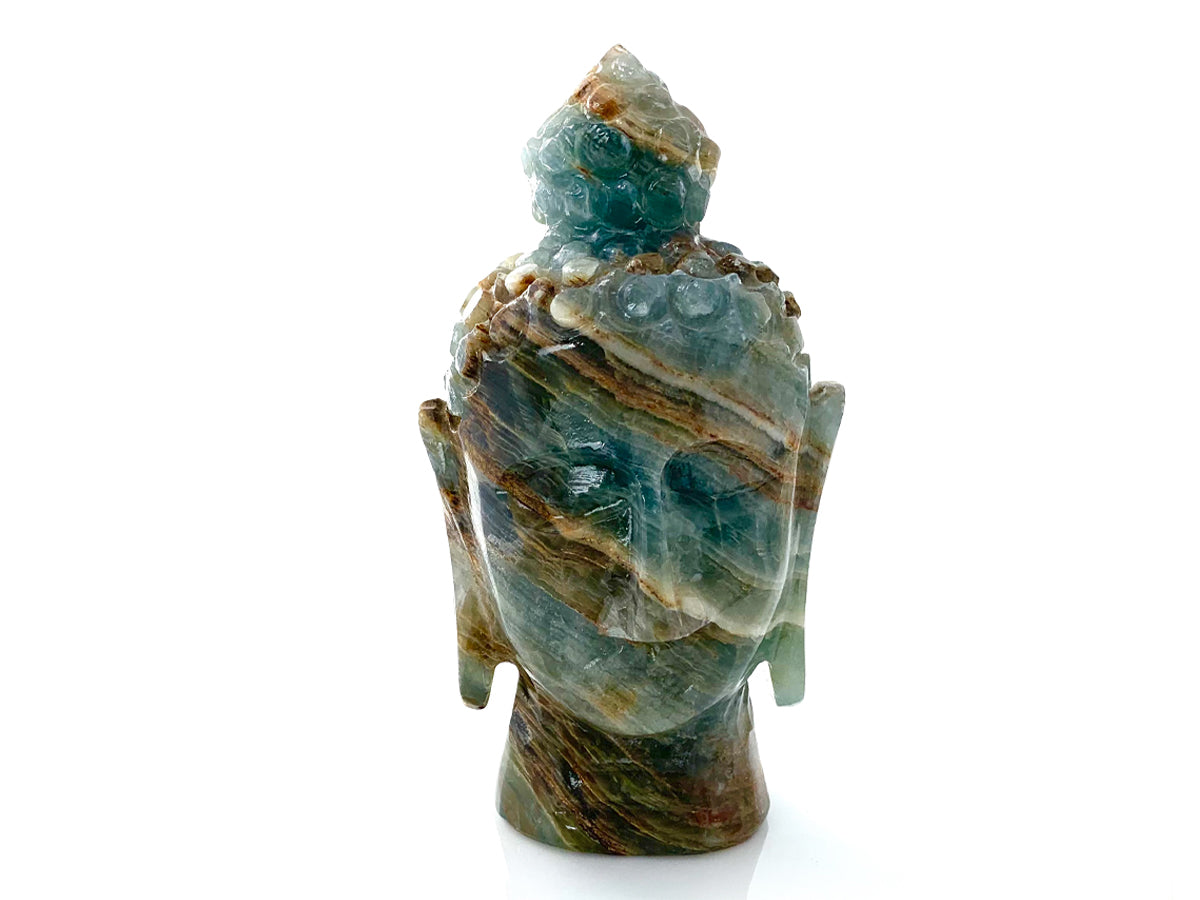Cabeza de Buda de Ónix Azul Chico Pulido - piedra pulida