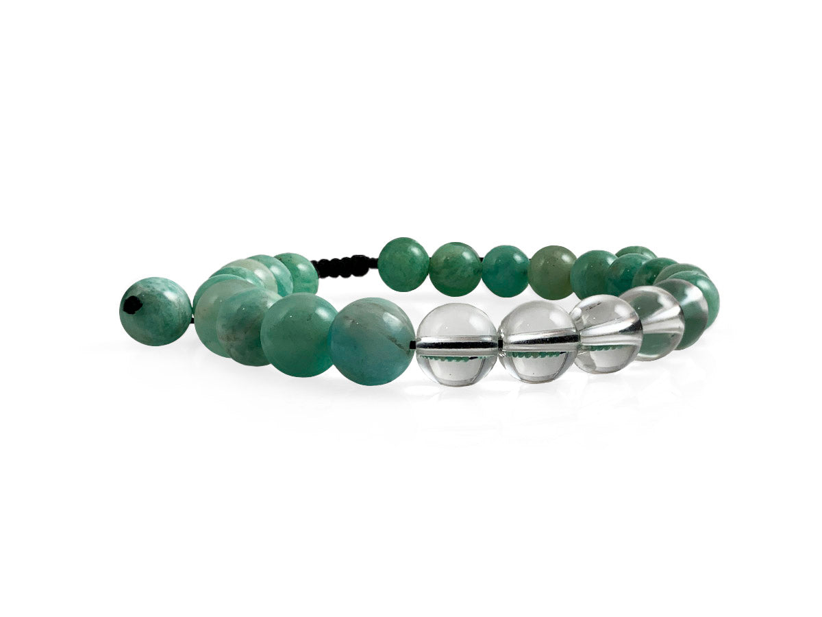 Pulsera de Amazonita y Cuarzo Blanco - vista lateral