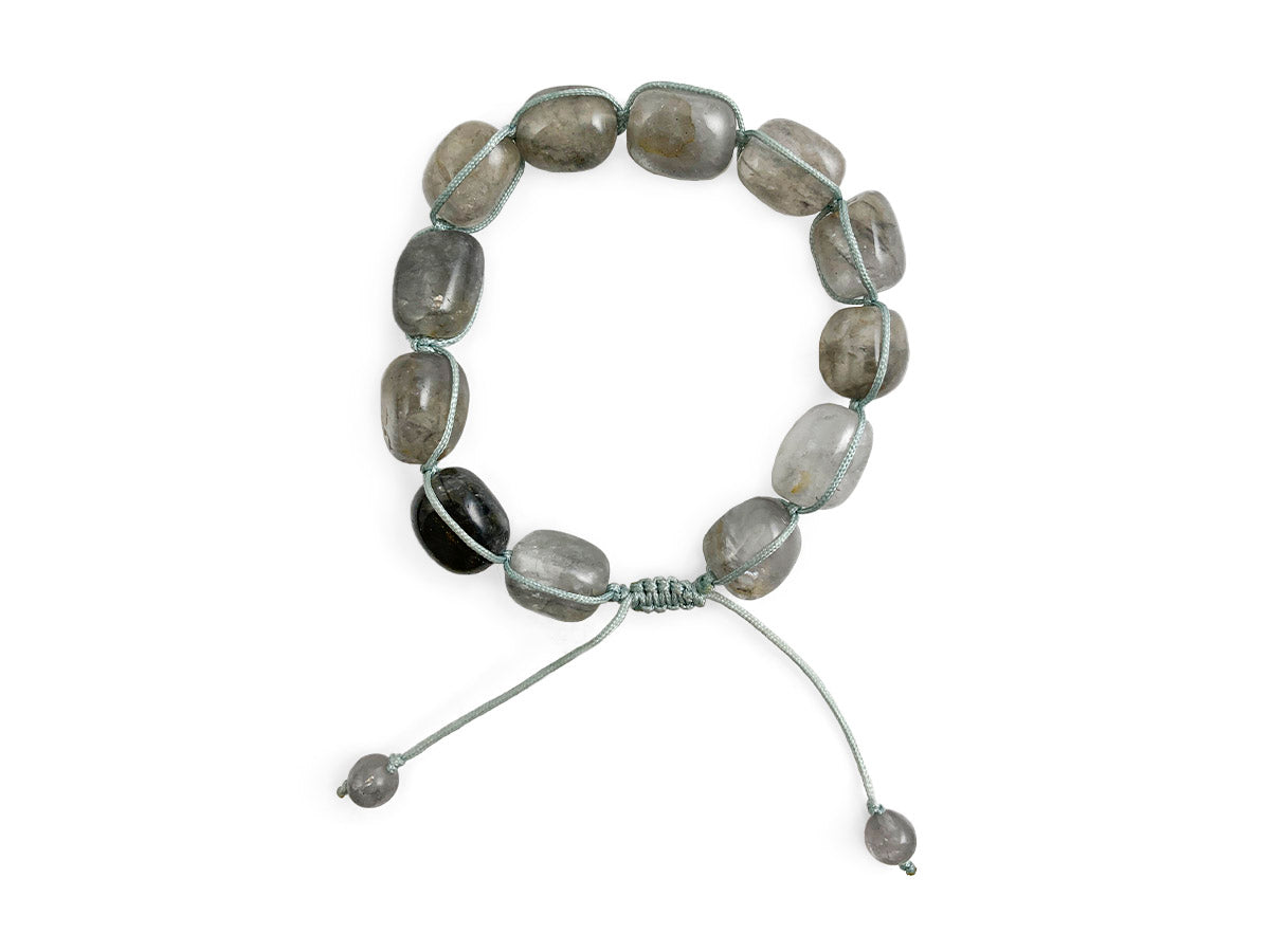 Pulsera de Cuarzo gris nugget.