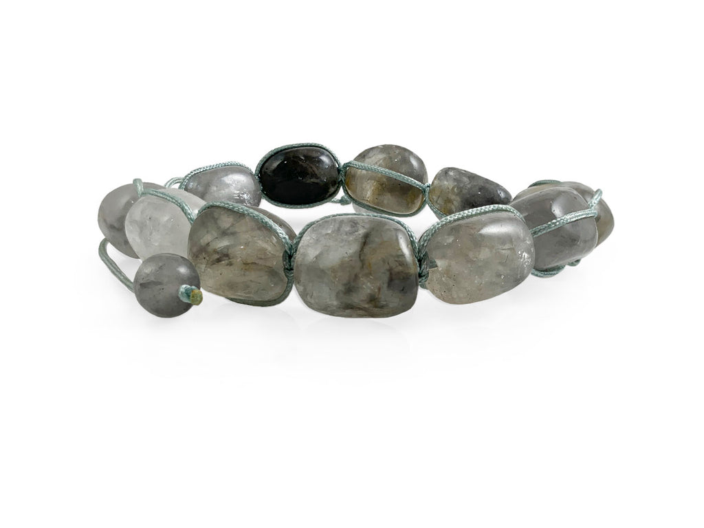 Pulsera de Cuarzo Gris Nugget - vista lateral