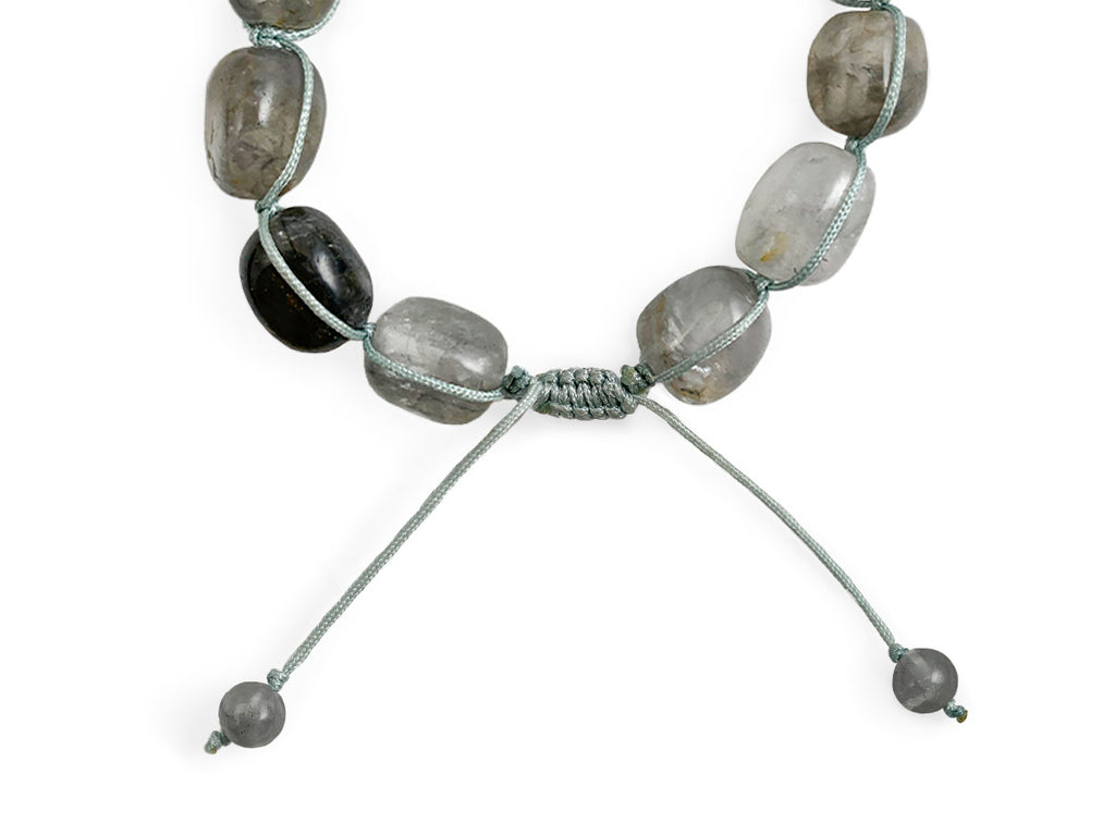 Pulsera de Cuarzo Gris Nugget - detalle de textura y color
