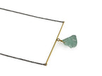 Collar Corto de Plata .925 con Dije de Fluorita - vista lateral