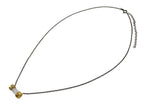 Collar Corto de Plata .925 Centro Cuarzo Blanco Facetado - vista lateral
