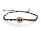 Pulsera del Zodiaco Acuario con Acerina y Granate - vista lateral