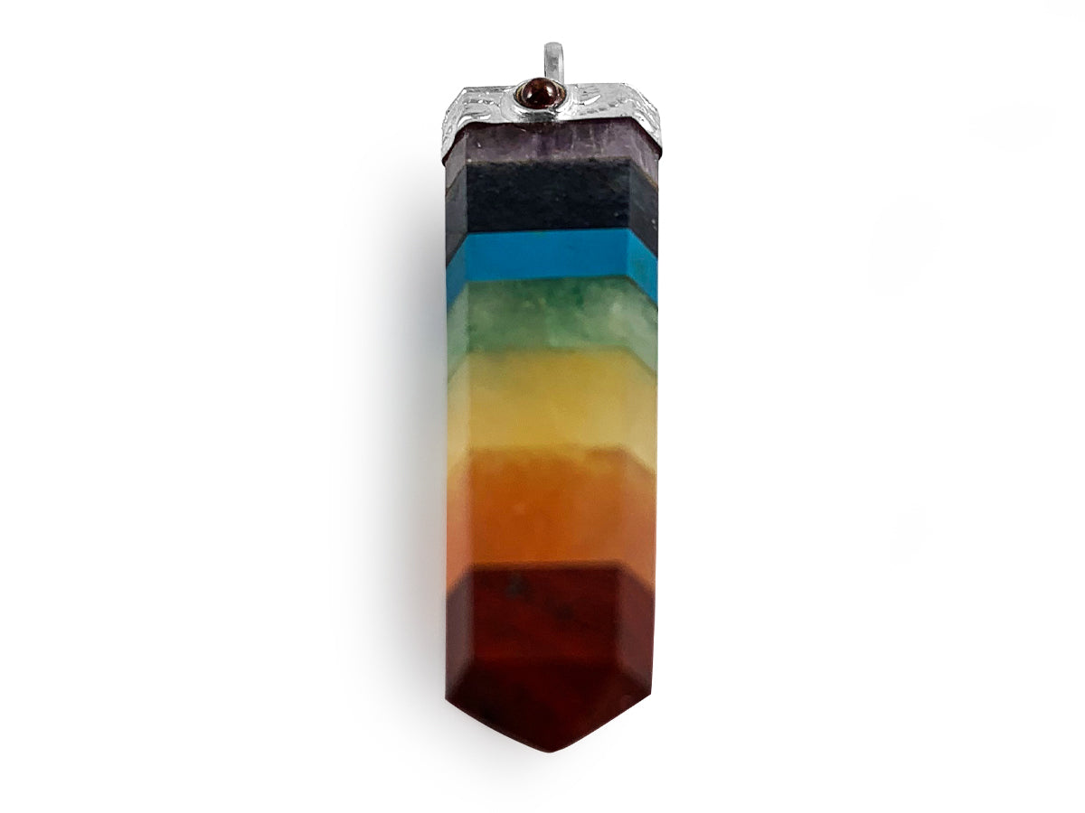 Dije Punta Plana de los 7 Chakras Electroformado - vista lateral