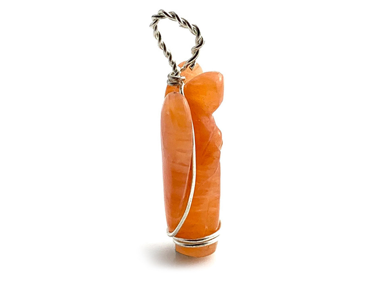 Dije Ángel de Venturina Naranja Pulido - vista lateral