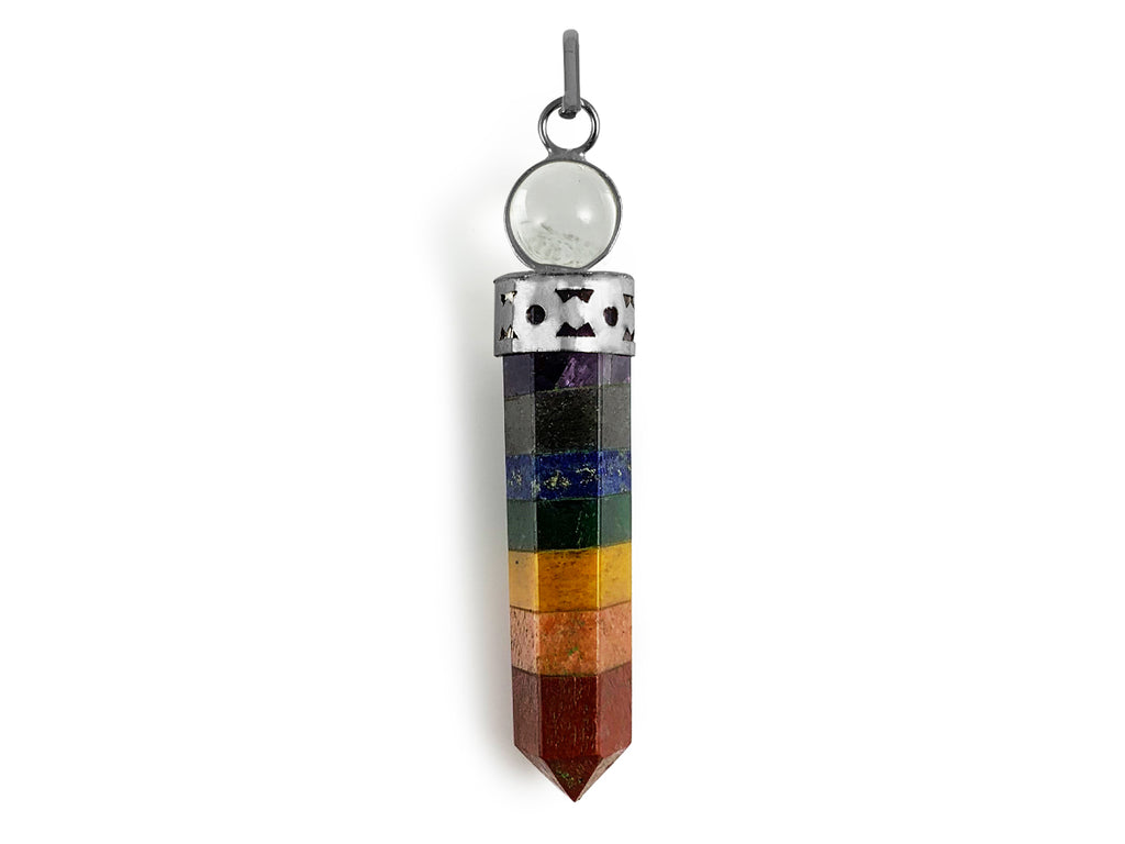 Dije Punta y Esfera de los 7 Chakras Electroformado - en forma de esfera