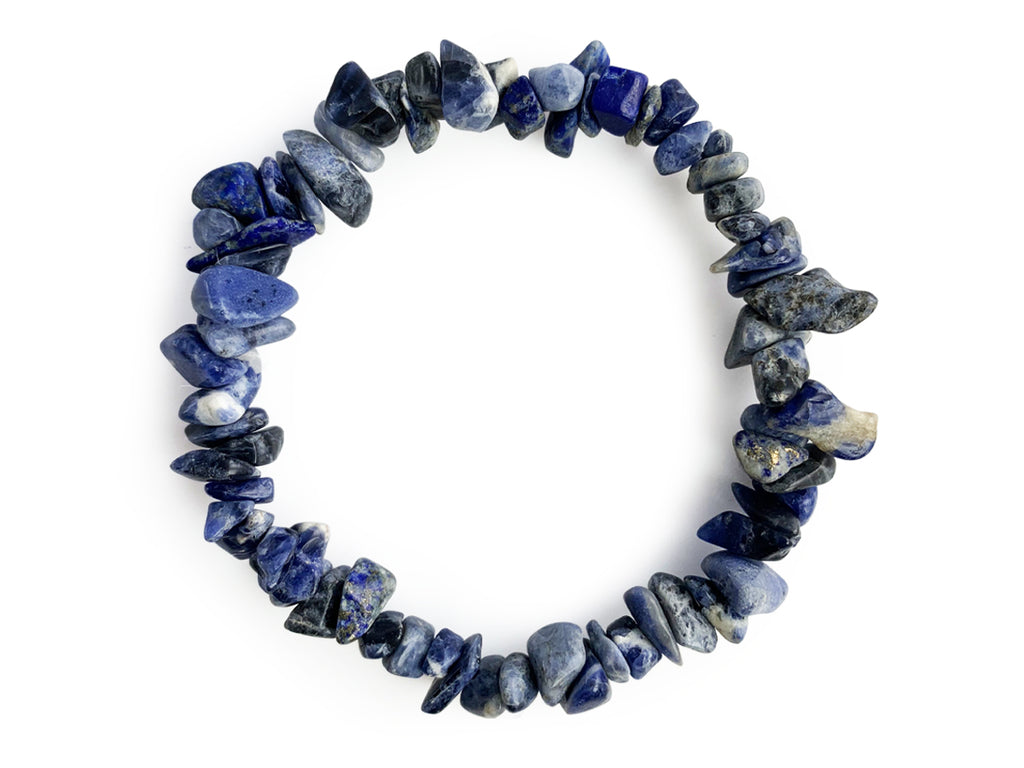 Pulsera Chips de Sodalita Hilo Elástico - pulsera de piedras