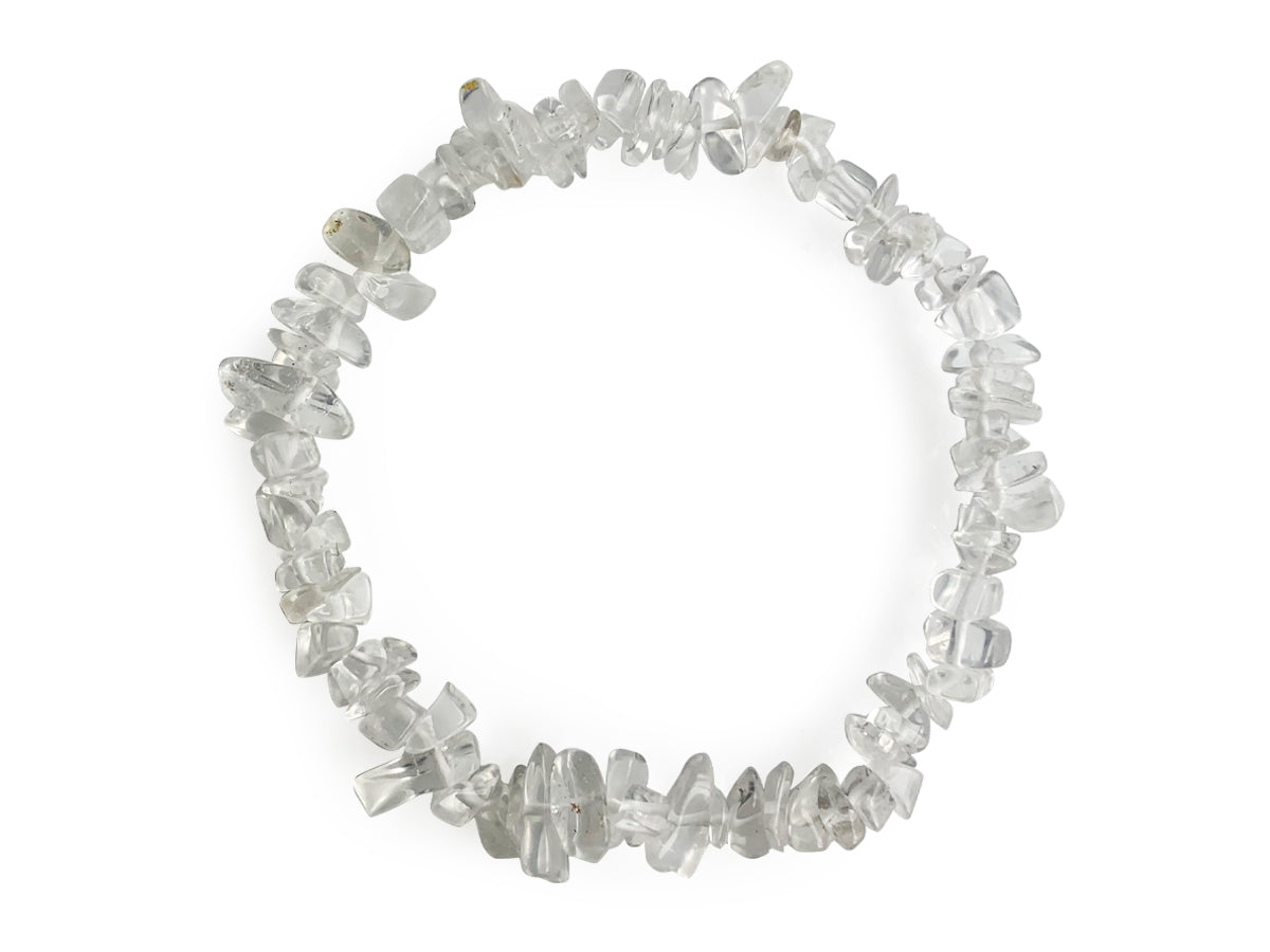 Pulsera Chips de Cuarzo Blanco Hilo Elástico - pulsera de piedras