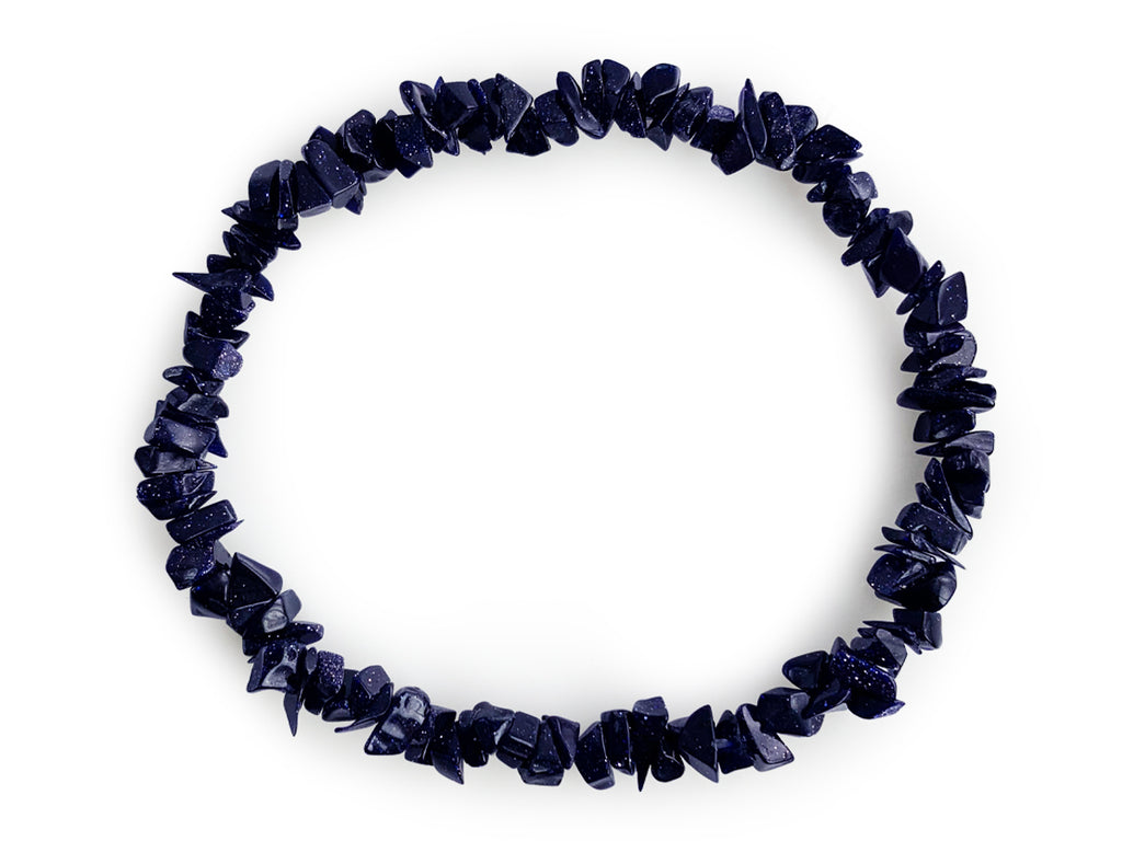 Pulsera Chips de Aventurina Azul Hilo Elástico - pulsera de piedras