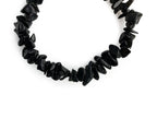 Pulsera Chips de Ónix Negro Hilo Elástico - detalle de textura y color