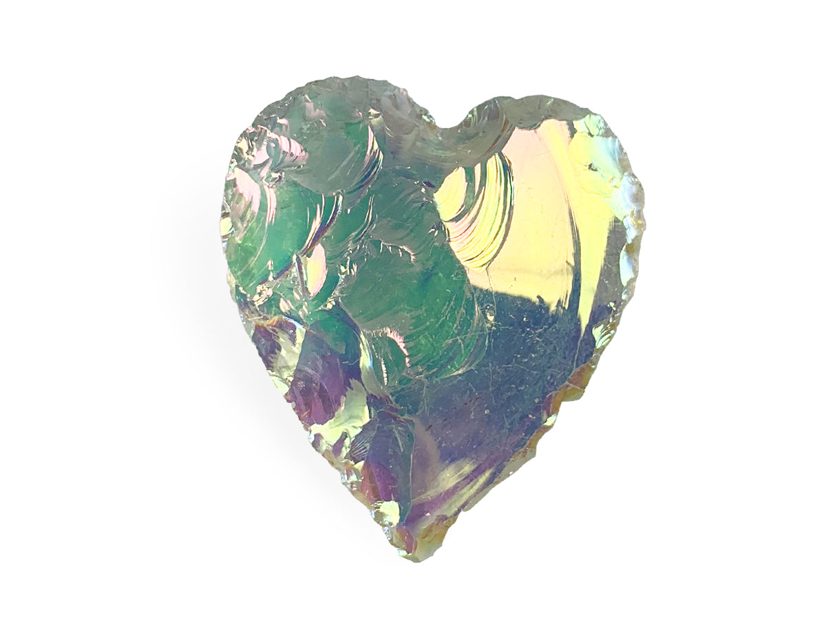 Corazón Puff de Ópalo Sintético Aura - en forma de corazón