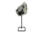 Pin Decorativo de Piedra Luna en Base Metálica - tallada en forma de luna