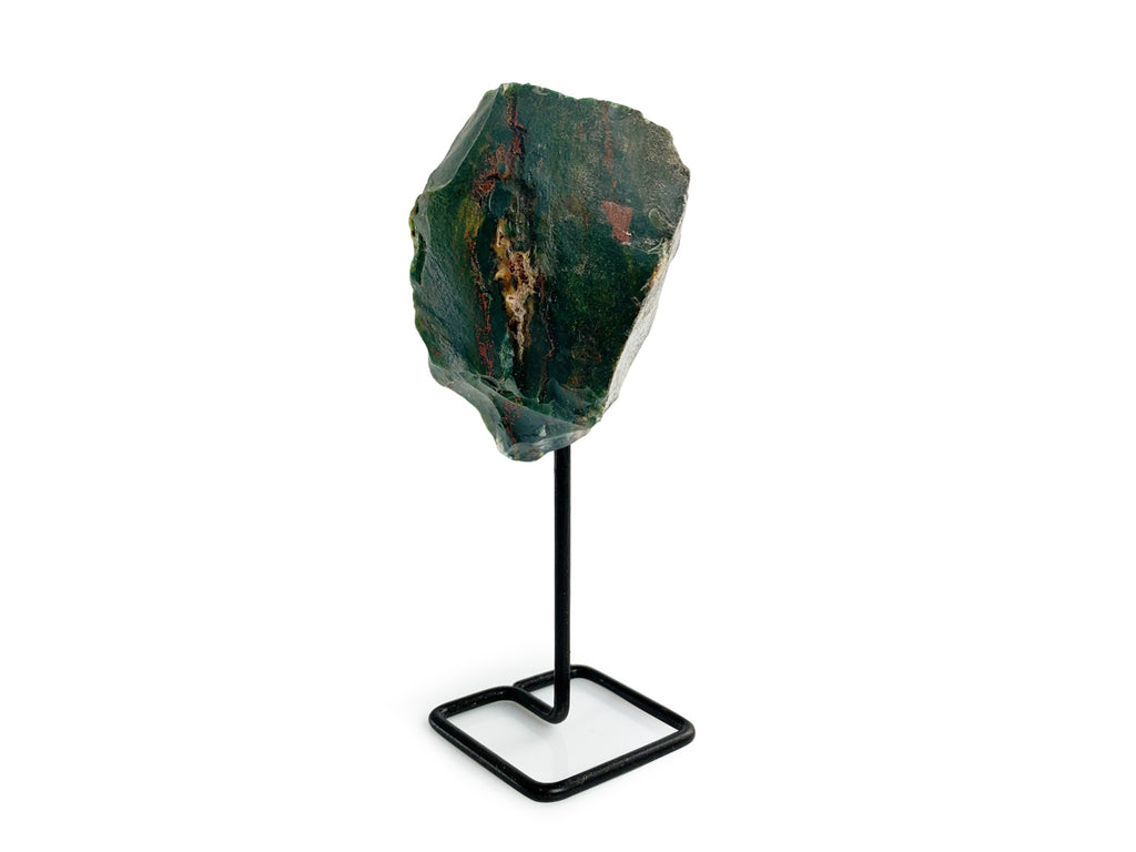 Pin Decorativo de Piedra Sangre en Base Metálica - vista lateral