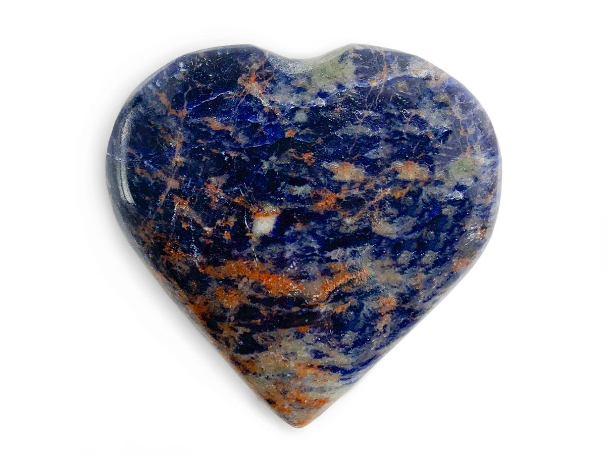 Corazón Puff de Sodalita Mineral Pulido - en forma de corazón