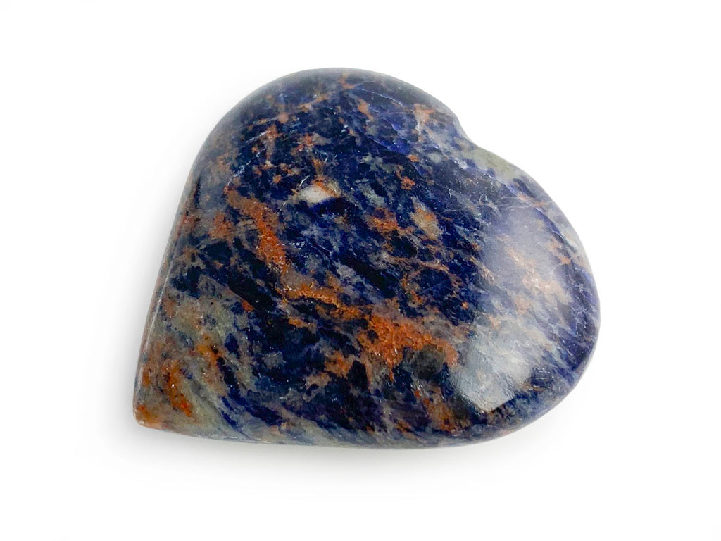Corazón Puff de Sodalita Mineral Pulido - vista lateral