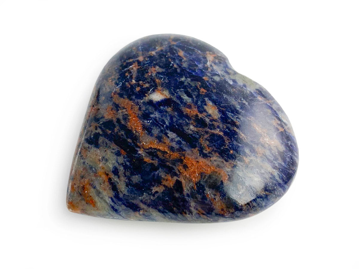 Corazón Puff de Sodalita Mineral Pulido - vista lateral
