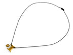 Collar del Zodiaco "géminis" Pavonado con Mineral - vista lateral