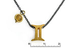 Collar del Zodiaco "géminis" Pavonado con Mineral - vista posterior