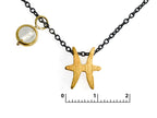 Collar del Zodiaco Piscis con Mineral Cuarzo Blanco - vista posterior