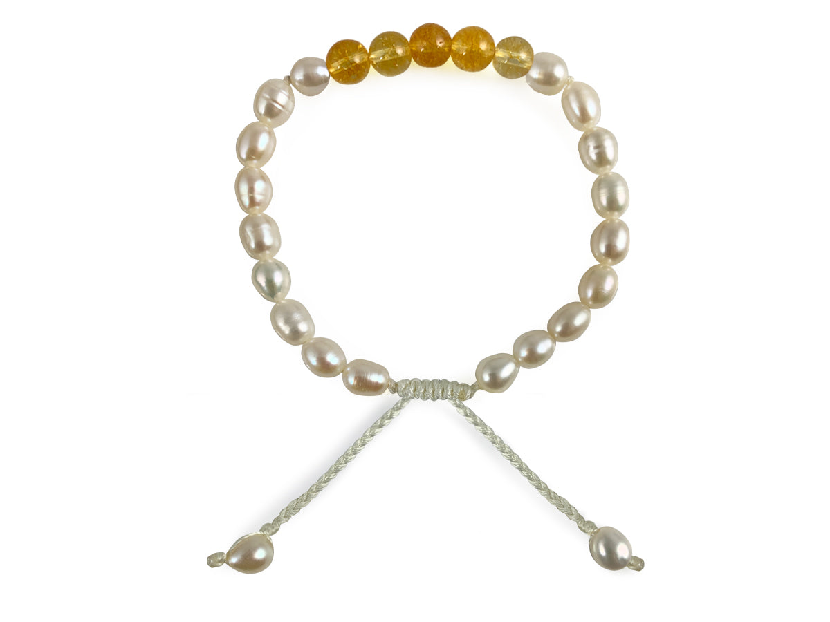 Pulsera Chakras Manipura de Perlas con Citrino - pulsera de piedras