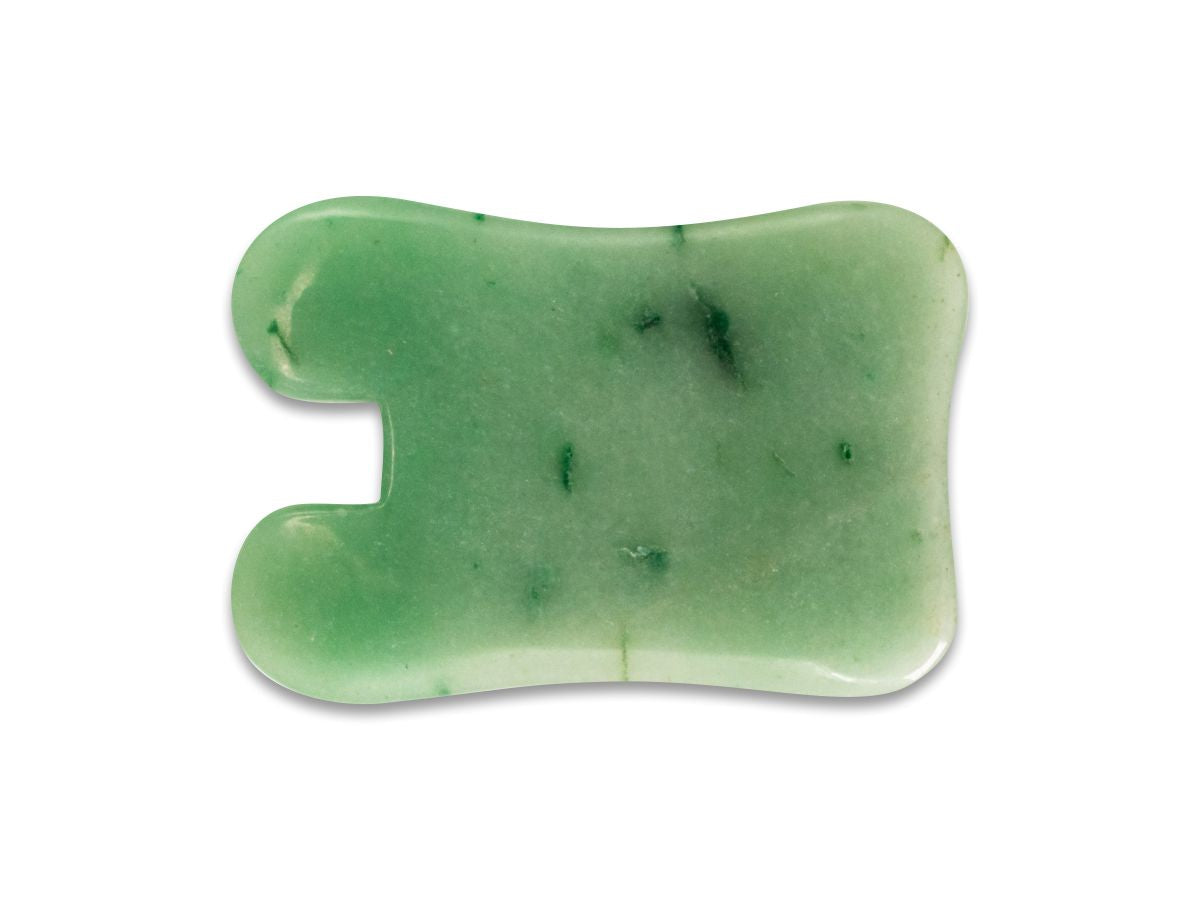 Gua-sha "u" de Venturina Verde - pieza natural | Mineralia