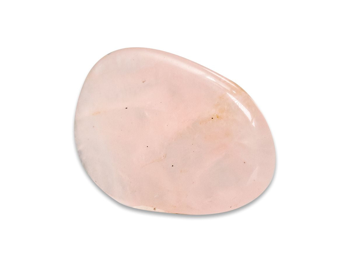 Gua-sha de Pulgar de Cuarzo Rosa - vista lateral