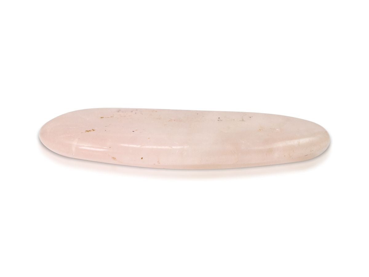 Gua-sha de Pulgar de Cuarzo Rosa - detalle de textura y color