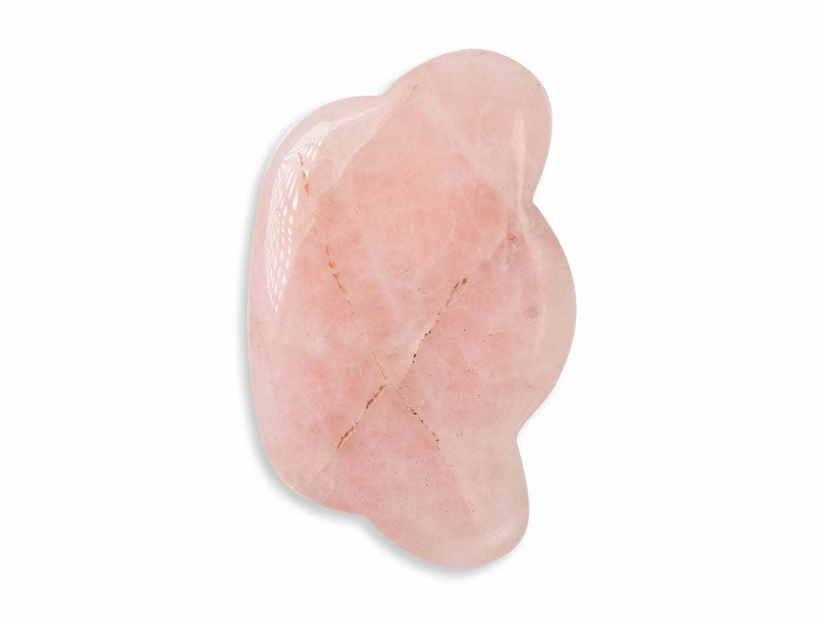 Gua-sha "nube" de Cuarzo Rosa - vista lateral