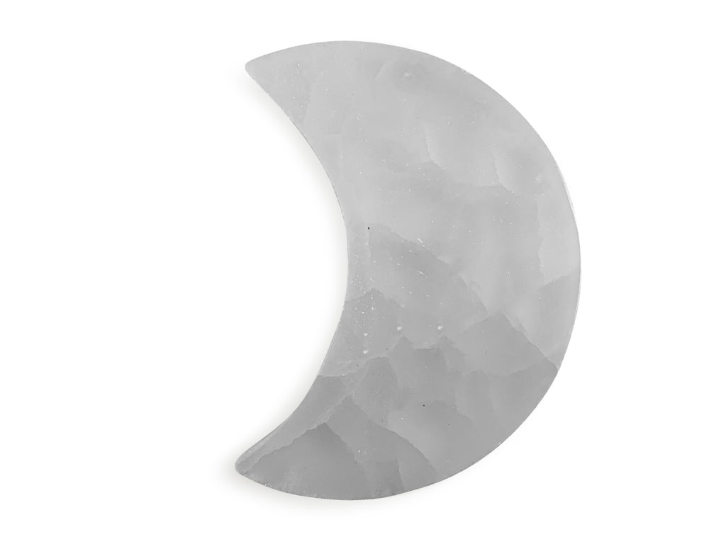 Placa de Selenita Media Luna - tallada en forma de luna