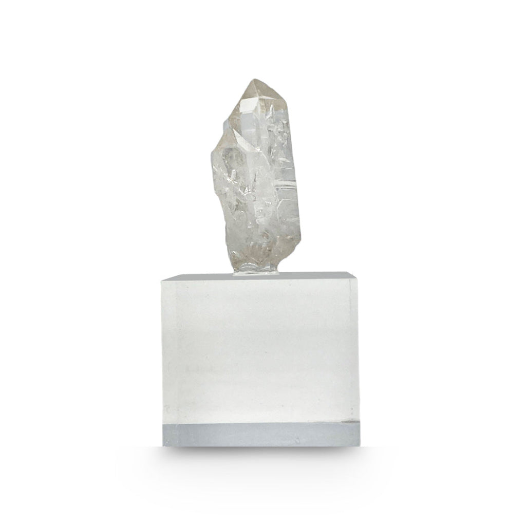 Espécimen de Cuarzo Blanco de Colección con Base de Acrílico - espécimen natural