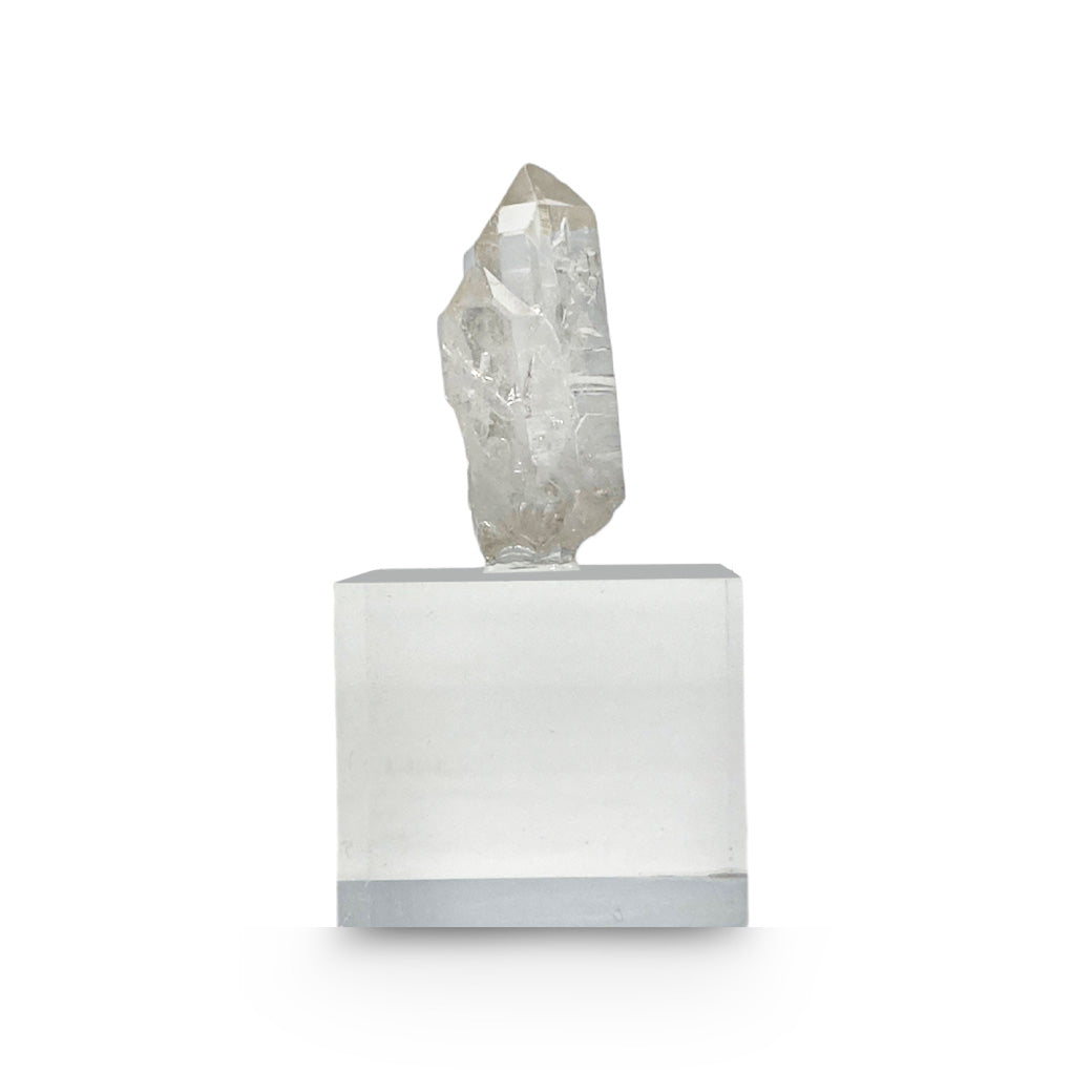 Espécimen de Cuarzo Blanco de Colección con Base de Acrílico - espécimen natural