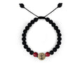 Pulsera Maya Lagarto de Coral Rojo y Piedra Volcánica - pulsera de piedras