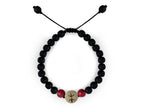 Pulsera Maya Lagarto de Coral Rojo y Piedra Volcánica - pulsera de piedras