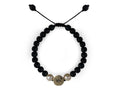 Pulsera Maya Mono de Perla Beige y Piedra Volcánica - pulsera de piedras