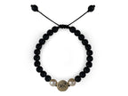 Pulsera Maya Mono de Perla Beige y Piedra Volcánica - pulsera de piedras