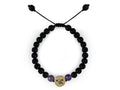 Pulsera Maya Halcón de Amatista y Piedra Volcánica - pulsera de piedras